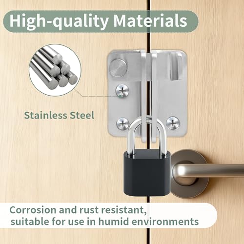 Mooche Flip Latch Gate Latch with Padlock Hole, Brushed-1Pack 2.48"*2.08" - color: Brushed, size: 1 pack-Stainless Large size