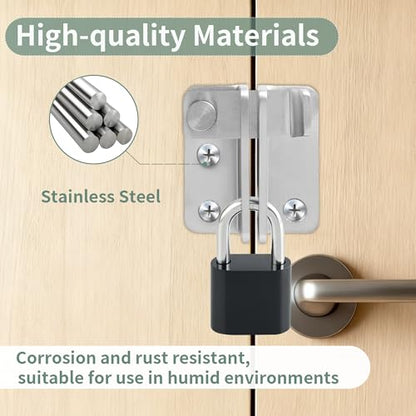 Mooche Flip Latch Gate Latch with Padlock Hole, Brushed-1Pack 2.48"*2.08" - color: Brushed, size: 1 pack-Stainless Large size