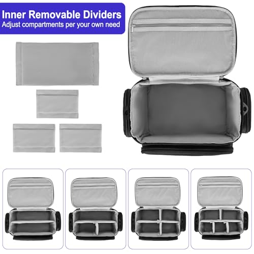 LEFOR·Z Small Medical Bag,First Aid Bag Empty,Home Health Nurse Storage,Pill Bottle Organizer Box,Emergency Medical Supplies Tote with Detachable Divider for Home,Travel(11.75 x 7.6 x 8 inch) - style: Black-small