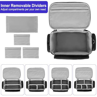 LEFOR·Z Small Medical Bag,First Aid Bag Empty,Home Health Nurse Storage,Pill Bottle Organizer Box,Emergency Medical Supplies Tote with Detachable Divider for Home,Travel(11.75 x 7.6 x 8 inch) - style: Black-small