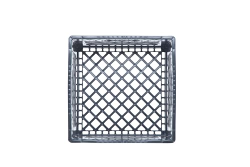 Hudson Exchange 13 x 13 x 11" (16 Quart, 4 Pack) Mesh Commercial Grade Milk Crate Handled Storage Container Tote, Black