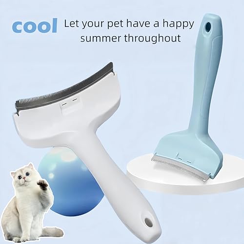 Blue Small Dog Shedding Brush - Tight V-shaped Teeth Deshedding Comb with Curve Blade, Pet Deshedding Tool for Cats and Dogs - color: Blue, size: Small