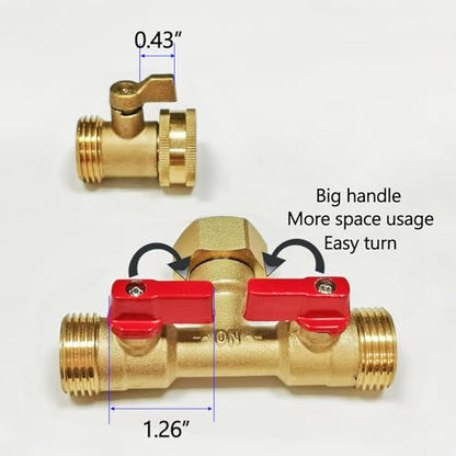 3/4" hose splitter 2 way water splitter male connectors allows you to run 2 hoses, hose quick connectors, hose spigot - style: 2 Way Hose Splitter