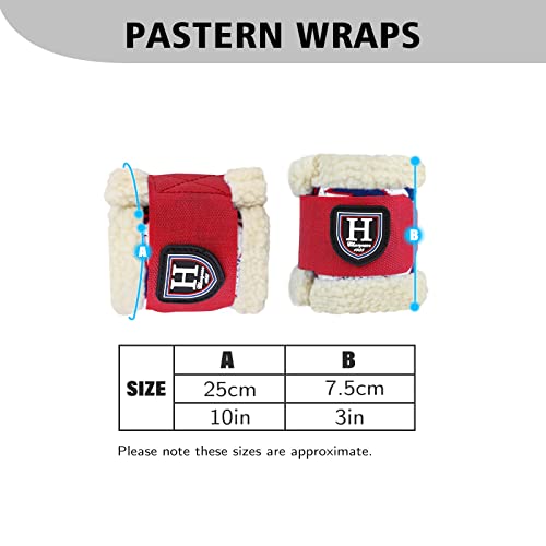 Harrison Howard Essential Premium Horse Pastern Wraps with Berber Fleece Lining Shock Absorbing Unhindered Movements, Sold in Pairs - color: Star