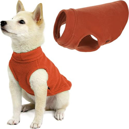 Gooby Stretch Fleece Vest Dog Sweater, Pumpkin, X-Small - color: Pumpkin, size: X-Small Length (7")