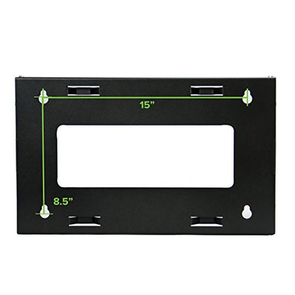 NavePoint 6U Patch Panel Bracket Wall Mount Patch Panel Rack for 19” Networking Equipment – Expandable Mounting Depth 9.5” to 15.5” 4U IT Rack 40lbs Weight Capacity Pre-Assembled - size: 6U