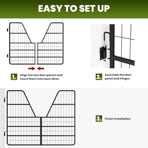 42" x 52" Steel Stall Guard, 2-Way Barn Door Gate for Horses & Livestock, Ventilated Fence Panel for Stable, Farm and Barn Use