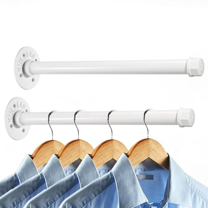 Sumnacon Wall Mounted Clothes Rack for Wardrobe, 2Pcs 14 Inch, White - color: White, size: 14 Inch