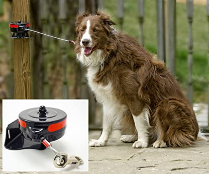 Lixit® Bracket Mount and Stake Retractable Leash Tie Outs for Dogs (Large (Pack of 2), Bracket) - size: Large (Pack of 2)