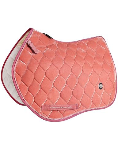 Harrison Howard Close Contact Horse Saddle Pad for Jumping, w/Velvet Hue - color: Light Salmon Pink