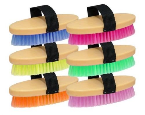 Showman Neon Soft Body Brush with Nylon Handle (Yellow) - color: Yellow
