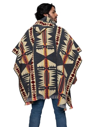 Alpaca Land, Handmade Ecuadorean Alpaca Wool Ponchos - color: Grey Atacames