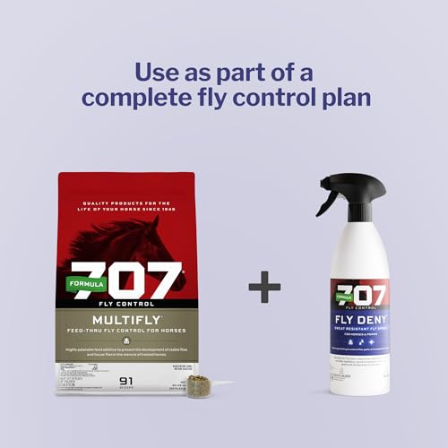 Formula 707 Fly Deny Spray for Horses & Ponies, 32 oz – 14-Day Protection - size: 32 Oz