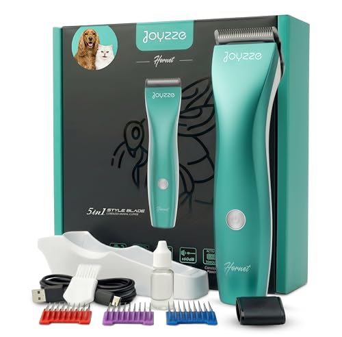 Hornet 5-in-1 Cordless Dog Clippers - Low Noise Pet Grooming, Teal - color: Teal