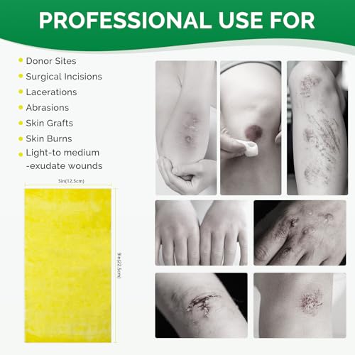 Xeroform Petrolatum Dressing 5"x9" 25 Individual Pack Gauze Pads, Non-Adherent Mesh Sterile Guaze Pads for Wound Care, Burn Bandages Gauze Wrap for Wound Closure and Medical Supplies - size: 5“ x 9”(25 Packs)