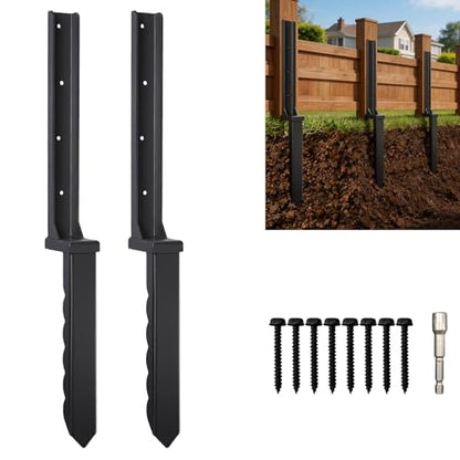 2 Pcs 30" Fence Post Repair Kit for Fix 4x4|6x6 Fence Post - size: 2 Pcs