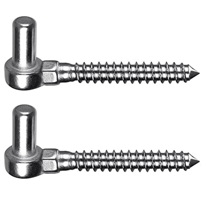 Insaga 304 Stainless Steel Gate Hinge, 5/8" Pin Heavy Duty Lag Screw Hinge for Wooden Fence & Farm Gate, One-Piece Molding Post Side Wood Bolt Hinge (2Pcs,M12) - color: M12 Pin Hinge-2Pcs