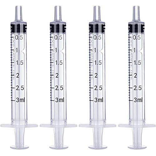 20 Pack 3ml 3cc Plastic Syringe with Measurement, Without Needle, Individual Sealed Wrapped for Refilling and Measuring Liquids, Scientific Labs, Feeding Pets or Little Animals - style: 20Pack-3ml