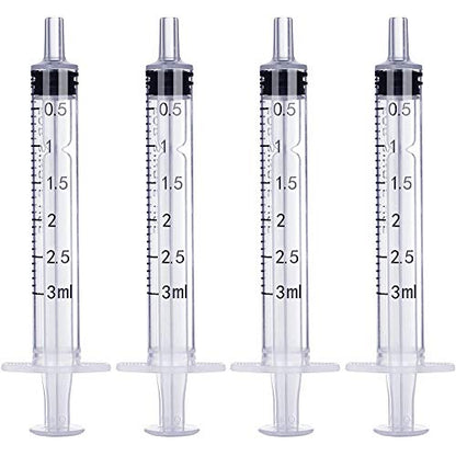 20 Pack 3ml 3cc Plastic Syringe with Measurement, Without Needle, Individual Sealed Wrapped for Refilling and Measuring Liquids, Scientific Labs, Feeding Pets or Little Animals - style: 20Pack-3ml
