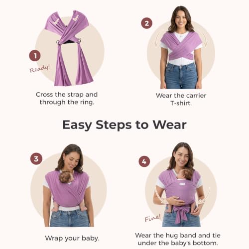 Momcozy Baby Wrap Carrier, Easy-On 2-Piece Design, Air Mesh Cooling - color: Air Mesh-Lavender Mist