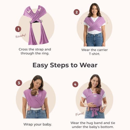 Momcozy Baby Wrap Carrier, Easy-On 2-Piece Design, Air Mesh Cooling - color: Air Mesh-Lavender Mist