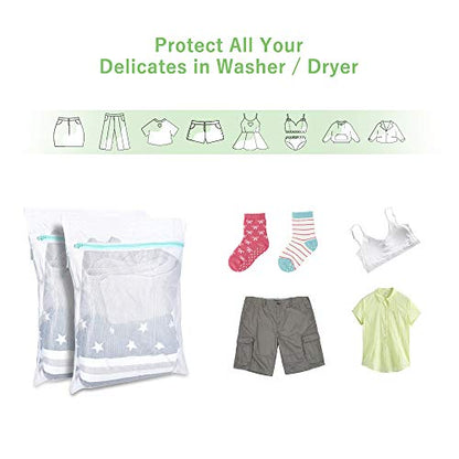 OTraki 2 PCS Mesh Laundry Bags, 16 x 20 inch Net Washing Bag with Zips Laundry Bags for Washing Machine Delicates Laundry Bag for Socks Bra Stockings Garment Underwear - size: M: 40x50CM