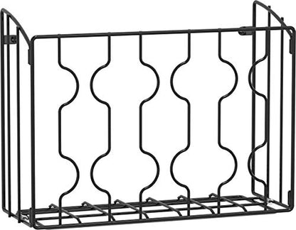 Simple Houseware Wall Door Mount Kitchen Wrap Organizer Rack, Black - color: Black