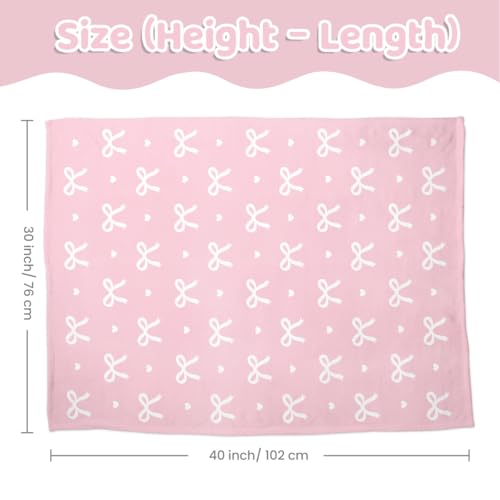 SANDJEST Minky Blanket 2 Pack with Dotted Back 30 x 40 Inches, Gift for Christmas Birthday (Bow, Rainbow) - color: Rainbow X Bow