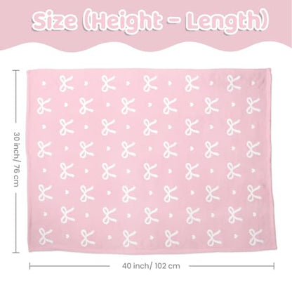 SANDJEST Minky Blanket 2 Pack with Dotted Back 30 x 40 Inches, Gift for Christmas Birthday (Bow, Rainbow) - color: Rainbow X Bow