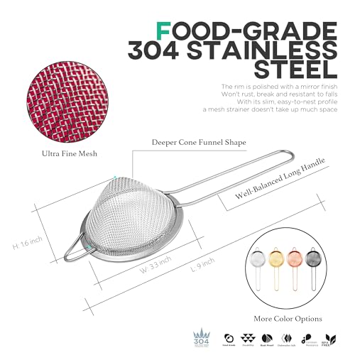 Homestia 2 Pack Stainless Steel Fine Mesh Strainer, Sieve Sifter For Tea - color: Silver, size: 2PCS