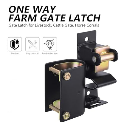 Heavy Duty One Way Farm Gate Latch, Lockable Fence Gate Latch