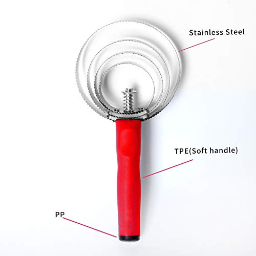 BOTH WINNERS Reversible Stainless Steel Curry Comb with Soft Touch Grip (Red) - color: red