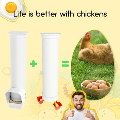 Automatic Chicken Feeder, 7lb Large PVC No Waste Chicken Feeder