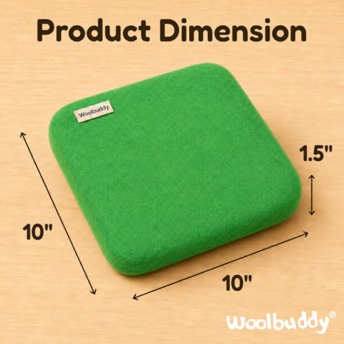 Woolbuddy Needle Felting Mat 10 x 10 x 1.5 Inch (Green), Pure Wool Felt Pad - color: Green