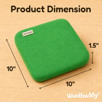 Woolbuddy Needle Felting Mat 10 x 10 x 1.5 Inch (Green), Pure Wool Felt Pad - color: Green