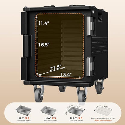 CAMMOO NSF Certification 82QT Non-Electric Hot Box Food Warmer with Casters