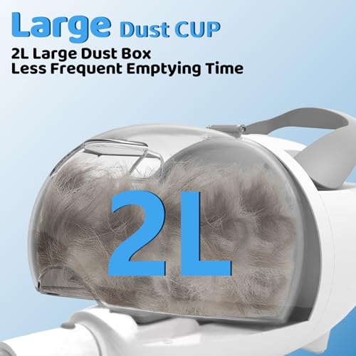 Dog Grooming Vacuum,6-in-1 Pet Grooming Kit,13000Pa,2L Dust Cup | Low Noise <55dB, Steam Brush for Shedding, Clipper & Grooming Kit, Professional for Dogs Cats, Home Cleaning Use - color: Gray