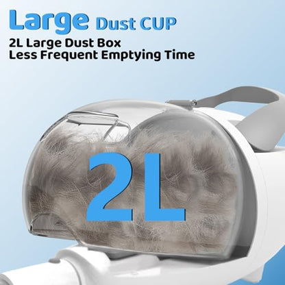 Dog Grooming Vacuum,6-in-1 Pet Grooming Kit,13000Pa,2L Dust Cup | Low Noise <55dB, Steam Brush for Shedding, Clipper & Grooming Kit, Professional for Dogs Cats, Home Cleaning Use - color: Gray