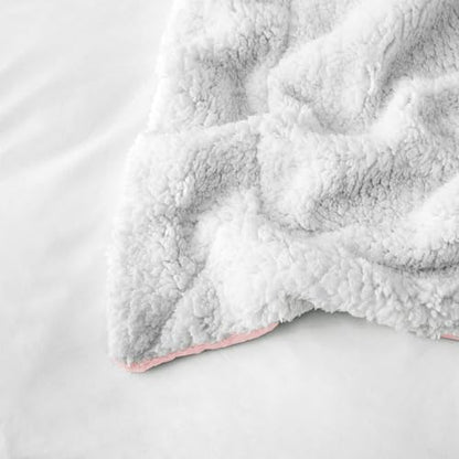 IR Imperial Rooms Queen Sherpa Blanket 90x90 Guest Bedroom Baby Pink - color: Baby Pink, size: Full/Queen