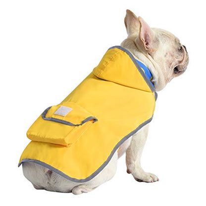 HDE 2-in-1 Reversible Dog Raincoat Hooded Poncho Rain Jacket YLW Duck S - color: Ducks / Yellow, size: Small