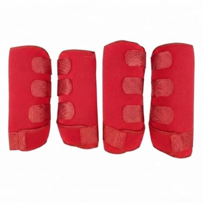 Horse Sport Boots 4 Pack Front Hind Neoprene Splint Leg Wraps - color: Red