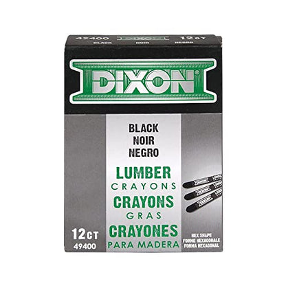Dixon Lumber Crayons, Carbon Black, 12/Box (49400) - color: Black