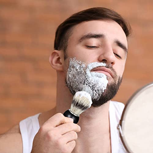 CCbeauty Mens Shaving Brush and Bowl Set, 4-in-1 Bristle Shave Brushes Kit with Stainless Steel Shaving Bowl & Soap Mug, Safety Razor Stand, Birthday Dad Gifts Set for Men, Black Soap 3.5Oz - color: 2# Black Soap
