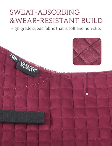 Harrison Howard All-Purpose Saddle Pad for Horses, GP Saddle Pad - color: Burgundy
