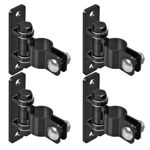 Insaga Gate Hinges Heavy Duty Carbon Steel Chain Link Fence Parts Electroplated Finish, Removable Bolts for Wall Mount, Fits 1-3/8'' Outer Diameter Pipes/Posts for Farm, Fence Gate (4Pack, Black) - size: 1-3/8''