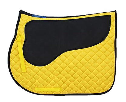 CHALLENGER Horse 23" x 20" English All-Purpose Contoured Quilted Trail Saddle Pad 72143 - color: 옐로우