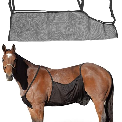 37×28in Horse Belly Guard Mesh Sheet | Breathable Adjustable Summer Protector for Riding & Nylon Material | for Outdoor Riding, Barn Use | Prevents Insect Bites