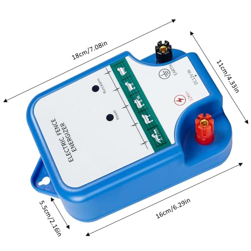 Electric Fence Charger for Livestock - 10.5 kV 2 Joules High-Power Electric Fence Energizer for Containing Pets Livestock and Preventing Wild Animals Intruding (6.29in)