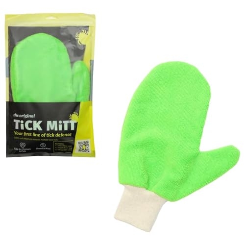 TiCK MiTT Green Tick Removal Glove: Gently Remove Ticks from Humans & Pets - Chemical-Free, Durable, Portable, Easy to Use Tick Management Tool for Outdoor Adventures & Everyday Use - color: Green