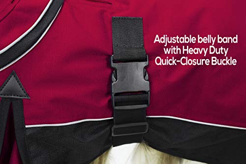 Derby Originals Safety Reflective 1200D Ripstop Waterproof Nylon Winter Dog Coat with Removable Neck Cover and Two Year Warranty - 220g Polyfil Insulation (26", Red/Black) - color: Red/Black, size: 26"